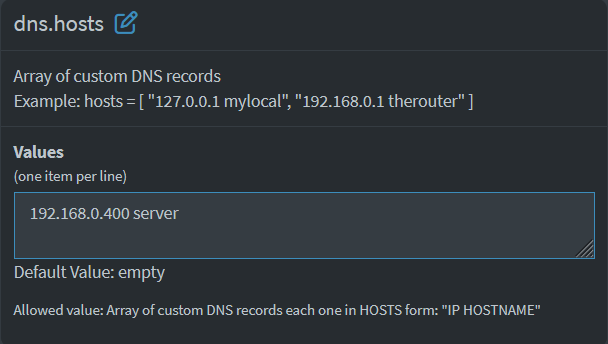 Local DNS GUI